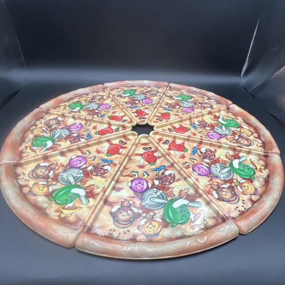 Complete Set (8) Vintage 90's Deborah Mallow Pizza Slice Plates Plastic Party - Picture 2 of 16